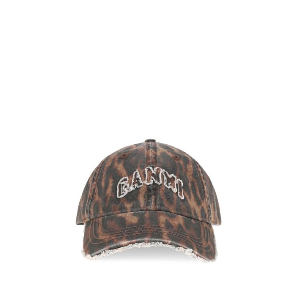 Ganni Women Ocelot Leopard Cap